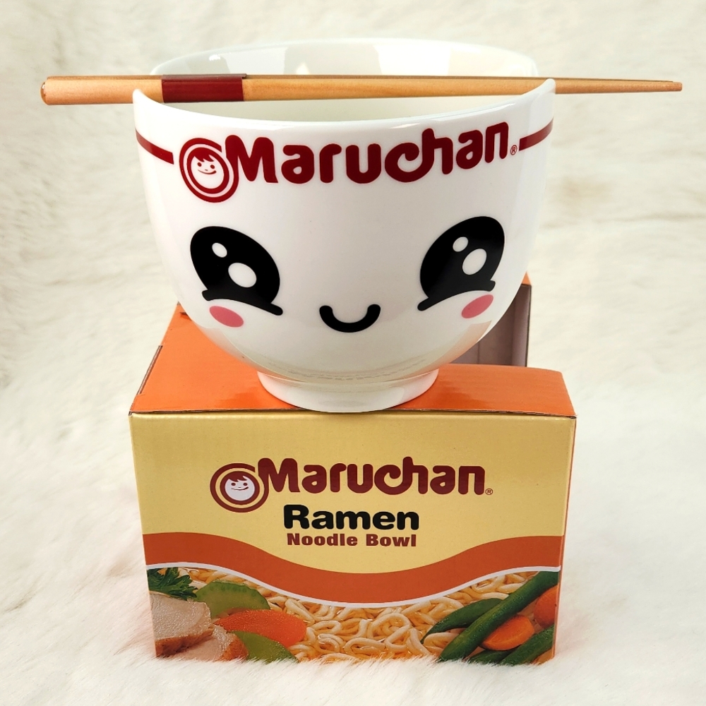 Maruchan Ceramic Noodle Bowl with Chopsticks NWT